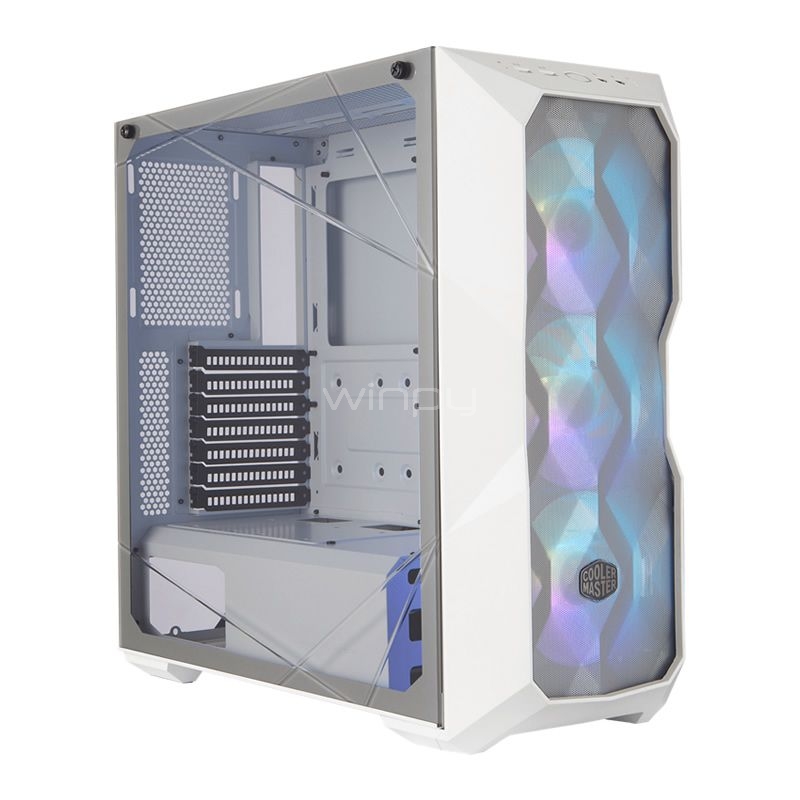 Gabinete Cooler Master MasterBox TD500 Mesh White (Vidrio Templado, Frontal de Malla, RGB, Controladora, ATX)