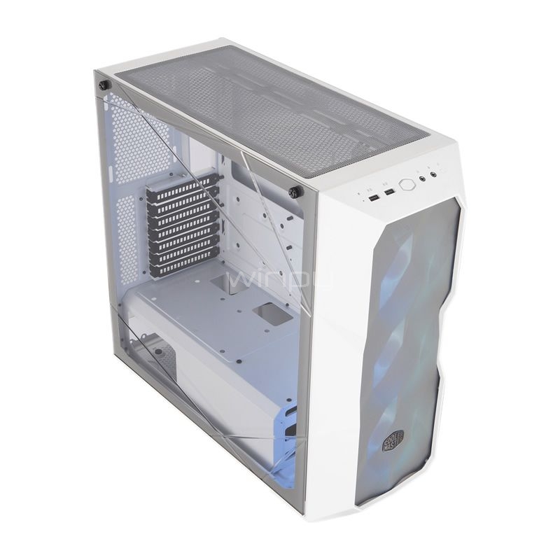 Gabinete Cooler Master MasterBox TD500 Mesh White (Vidrio Templado, Frontal de Malla, RGB, Controladora, ATX)