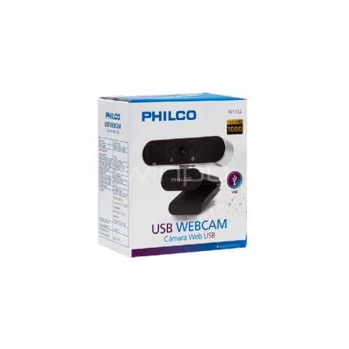Webcam USB Philco de 1080p (Full HD, Micrófono, Mac-PC)