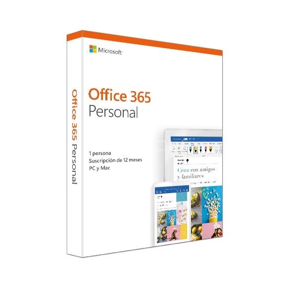 Licencia Microsoft Office 365 Personal (1 usuario, 12 meses, PC o Mac, Tarjeta Activación)