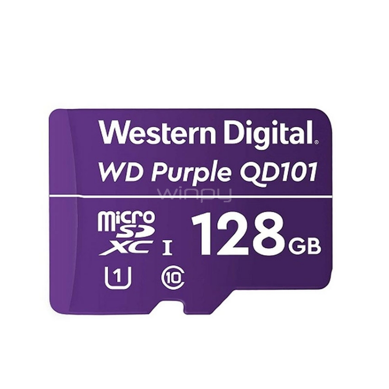 Memoria MicroSD Western Digital Purple SC QD101 de 128GB (Class 10, Speed Class 1 UHS)