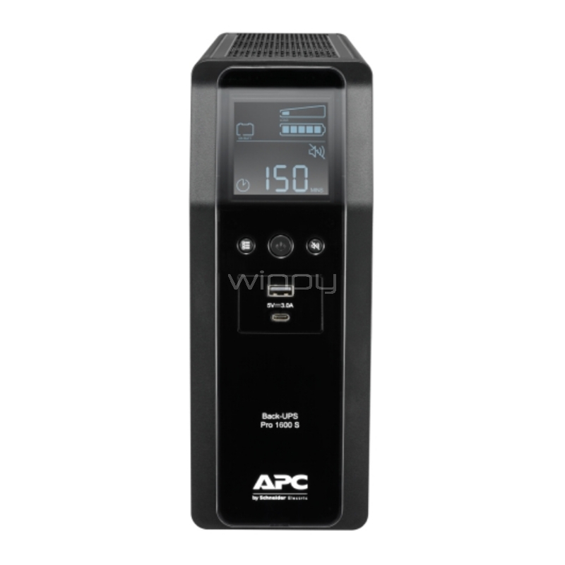 UPS APC Back Pro 1600 S Interactiva (1.6kVA/960W, 230V, AVR, 8 Salidas C13)