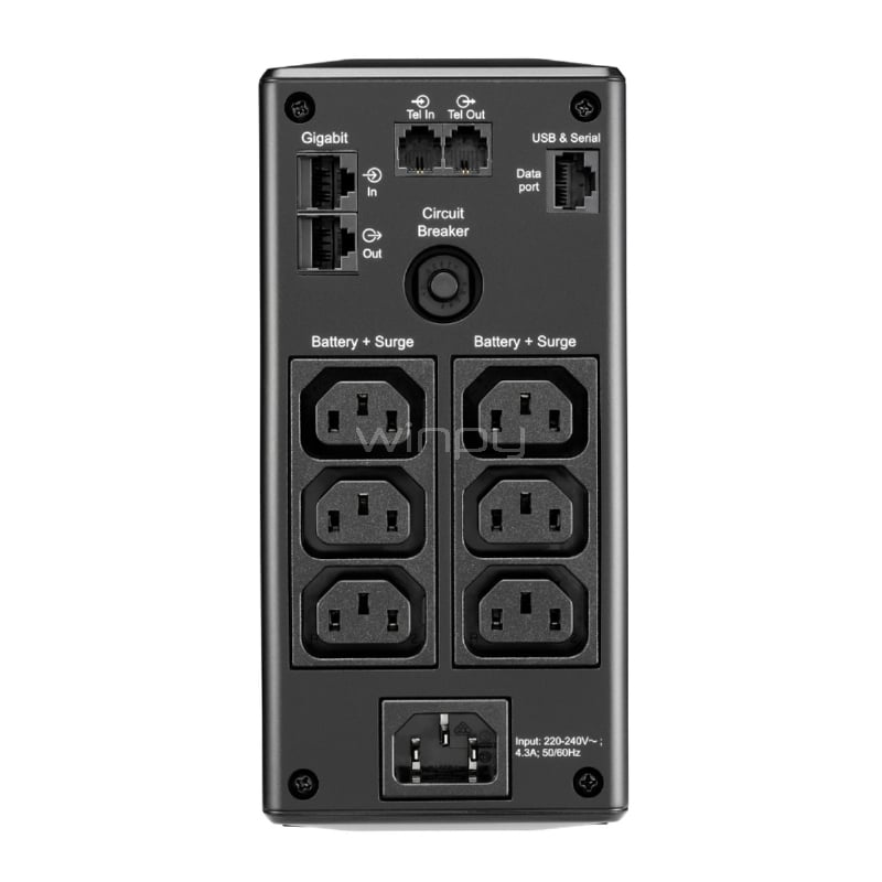 UPS APC Back Pro Interactiva (900VA/540W, 230V, 6 Salidas C13)