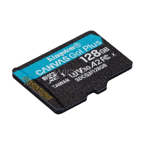 Tarjeta MicroSD Kingston Canvas Go! Plus de 128GB (UHS-I, A2, V30, U3, Clase 10)
