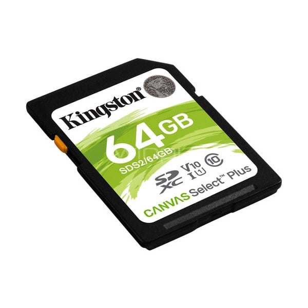 Tarjeta de memoria  Kingston Canvas Select Plus de 64GB (SDHC, UHS-I)
