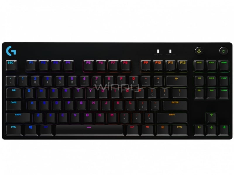 Teclado Mecánico Logitech G Pro RGB (Switch GX Blue, USB, Negro)