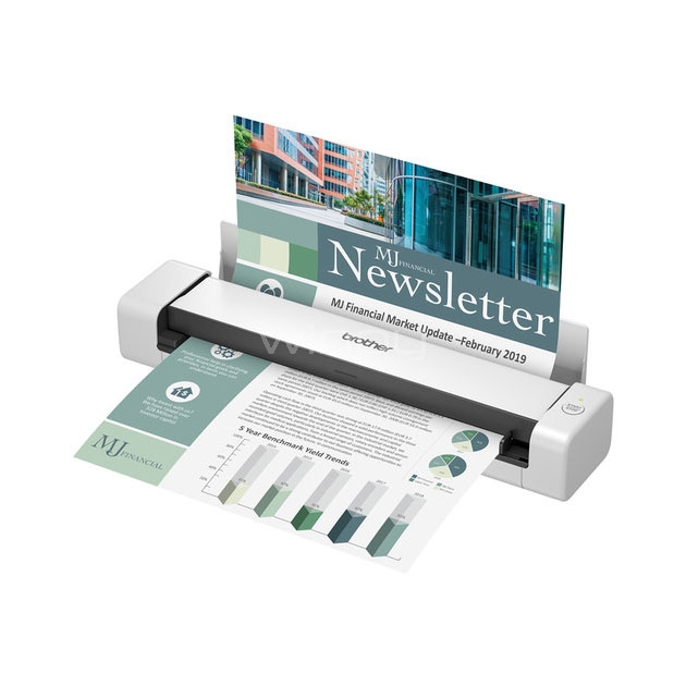 escáner portátil brother ds740d (600x600ppp, 16ppm, usb)