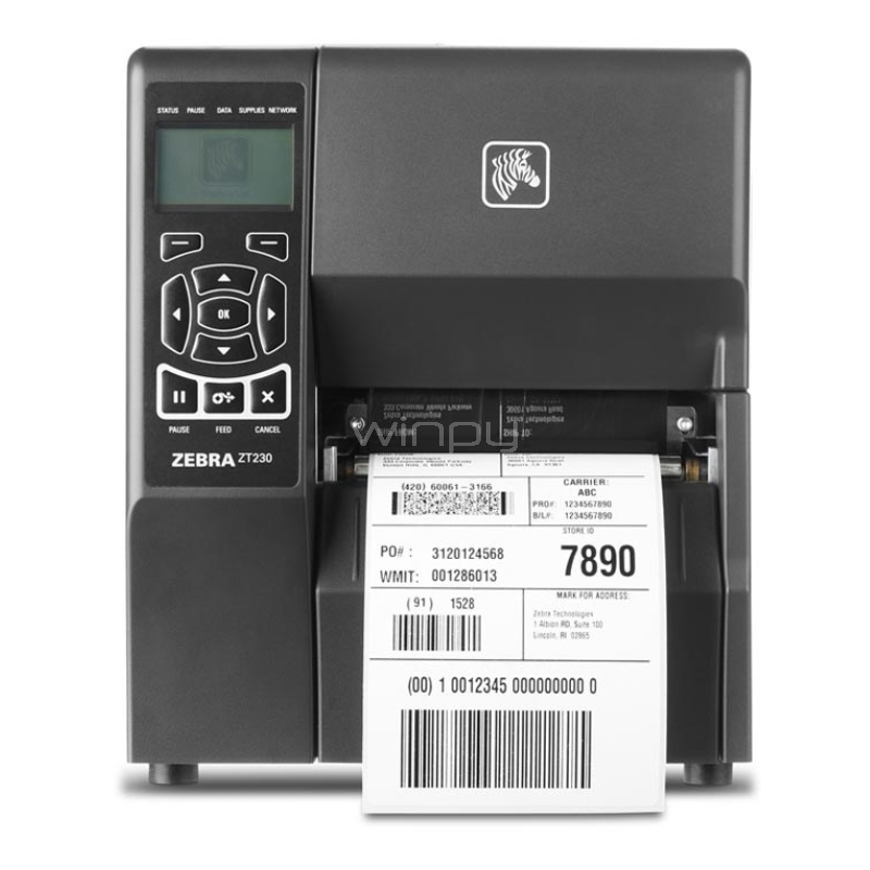 Impresora de Etiquetas Zebra ZT230 Térmica (203dpi, RS-232 Serial/Ethernet/USB)