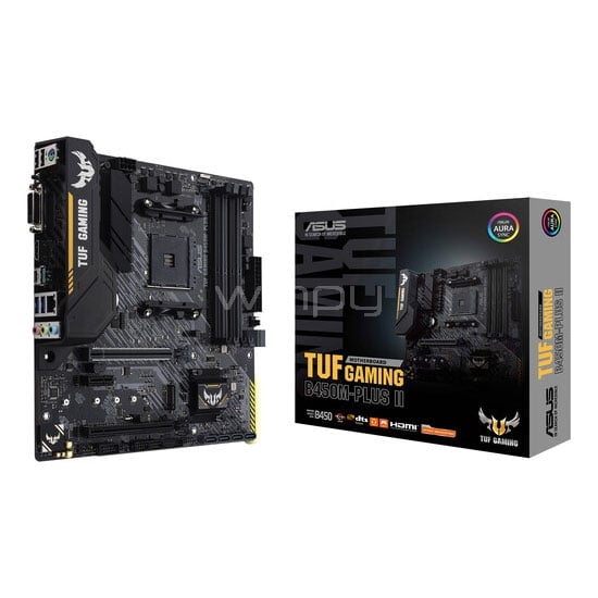 Placa Madre ASUS TUF Gaming B450M-Plus II (AM4, DDR4 2133/4400MHz, M2, RGB, microATX)