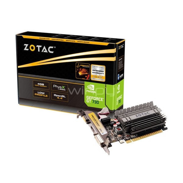 Tarjeta gráfica ZOTAC GeForce GT 730 Zone Edition de 4GB DDR3
