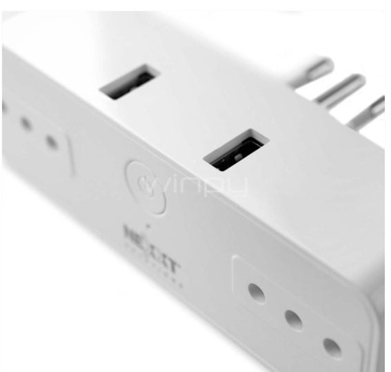Enchufe inteligente Nexxt NHP-D720 (2x tomacorriente, 2x USB, Wi-Fi)