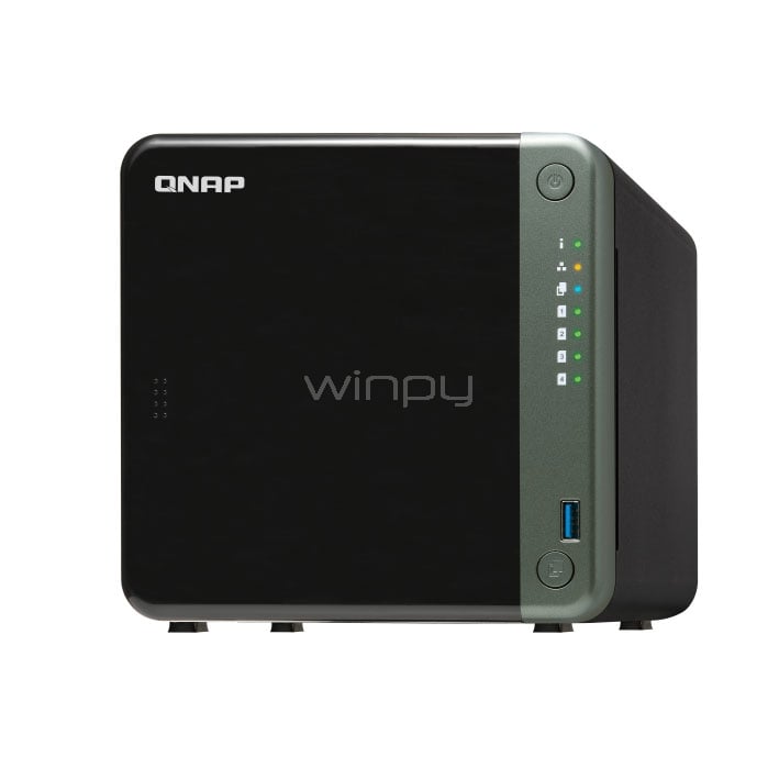 Servidor NAS QNAP TS-453D-4G-US (RAM 4 GB, conectividad 2.5GbE, gabinete de 4 bahías, SATA 6Gb/s)