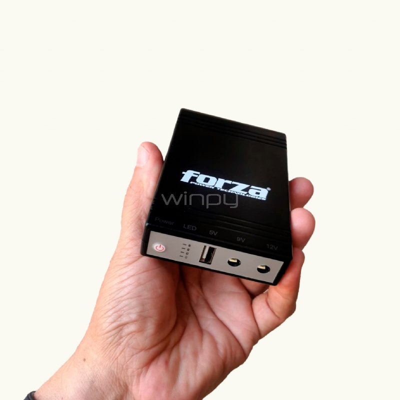 Mini UPS portátil Forza DC-140 de 24W (Salidas USB 5v, 9v y 12v)