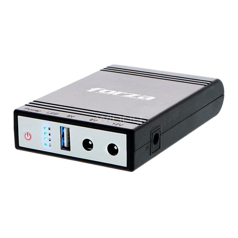 Mini UPS portátil Forza DC-140 de 24W (Salidas USB 5v, 9v y 12v)