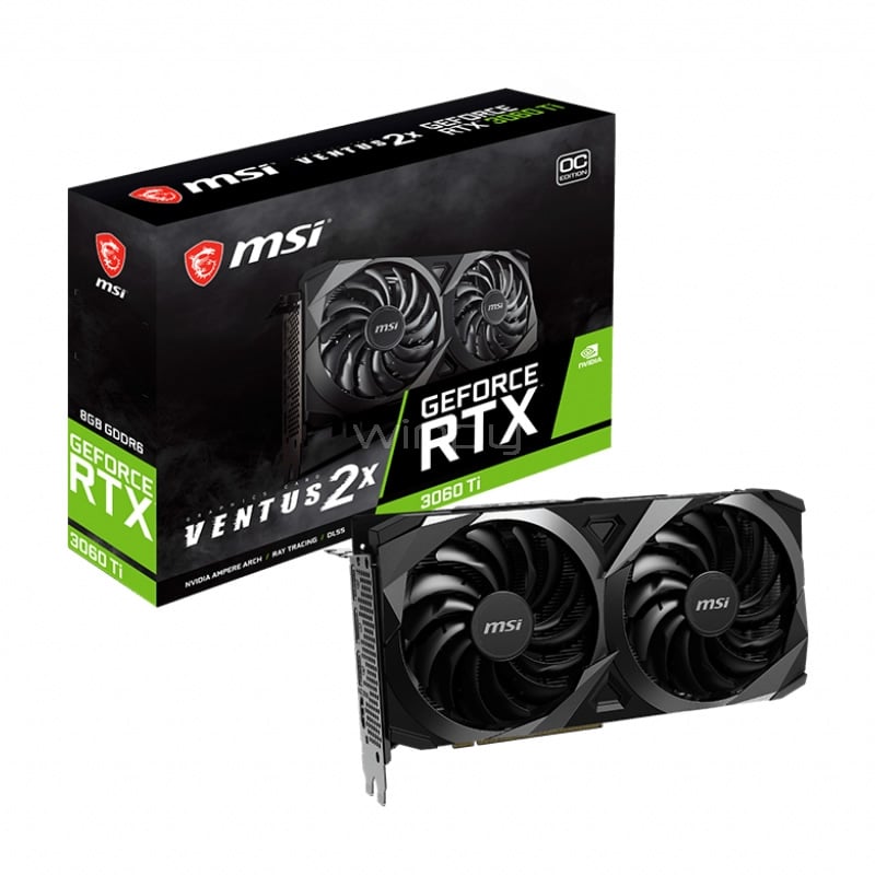 Tarjeta de Video MSI GeForce RTX 3060 Ti VENTUS 2X OC de 8GB GDDR6