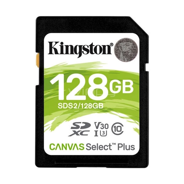 Tarjeta de memoria Kingston Canvas Select Plus de 128GB (UHS-I SDXC, U3, Clase 10)
