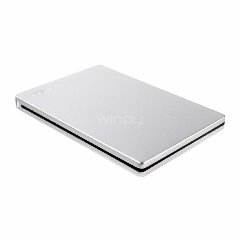 Disco portátil Toshiba Canvio Slim de 1TB (USB 3.0, Mac/PC, Plata)