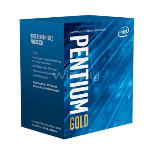 Procesador Intel Pentium Gold G6400 (LGA1200, 2 núcleos, 4 hilos, 4000MHz)