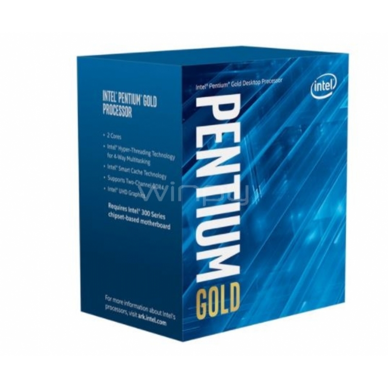 Procesador Intel Pentium Gold G6400 (LGA1200, 2 núcleos, 4 hilos, 4000MHz)