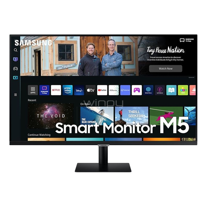 Monitor Samsung Smart M5 de 27“ (VA, Full HD, HDR10, HDMI, Wi-Fi + BT, Tizen OS, VESA)