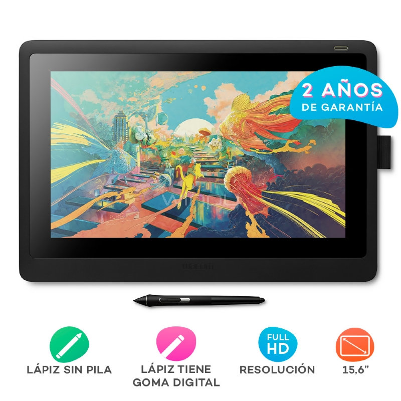 Tableta Digitalizadora Wacom Cintiq Creative de 16“ (HD, Lápiz, Negro)