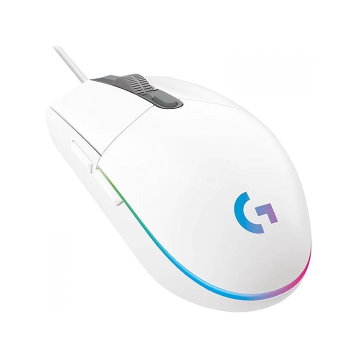 Mouse Gamer Logitech G203 LIGHTSYNC (8.000dpi, 6 Botones, RGB, Blanco)