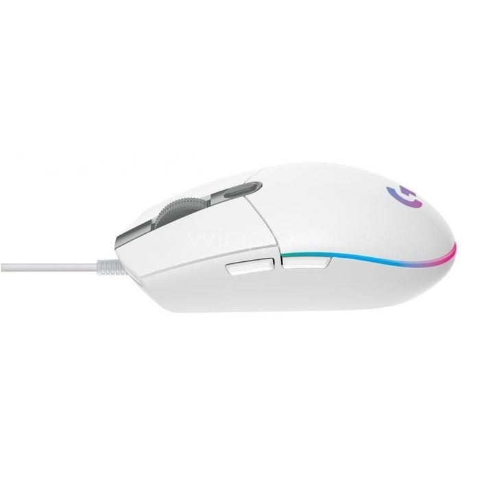 Mouse Gamer Logitech G203 LIGHTSYNC (8.000dpi, 6 Botones, RGB, Blanco)