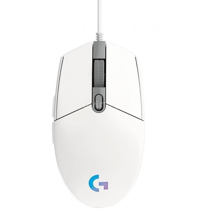 Mouse Gamer Logitech G203 LIGHTSYNC (8.000dpi, 6 Botones, RGB, Blanco)