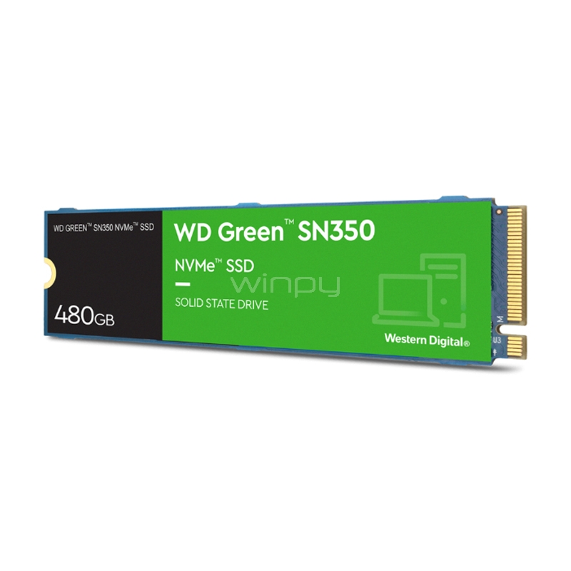 Unidad de estado sólido Western Digital Green SN350 de 480GB (NVMe, 1650/2400 MB/s)