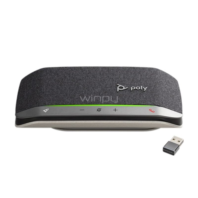 Parlante Portátil Poly Sync 20 (Universal, USB-A/Bluetooth, Plata/Negro)