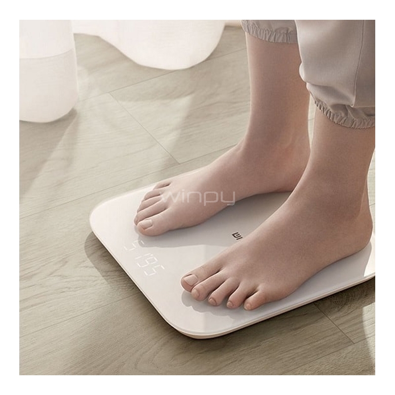 balanza digital xiaomi mi smart scale 2 (hasta 150kg, imc, bluetooth, blanco)