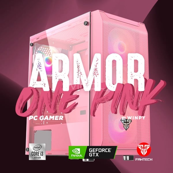 Computador Gamer Armor One Pink (i3-10105F, GTX 1650, 8GB DDR4, 256GB SSD, FreeDOS)