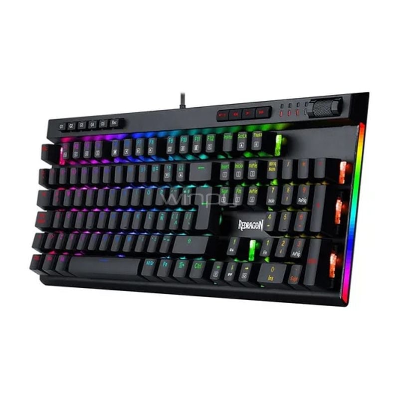Teclado Mecánico Redragon Vata Pro (Switches Outemu Brown, RGB, Español, Negro) - OUTLET