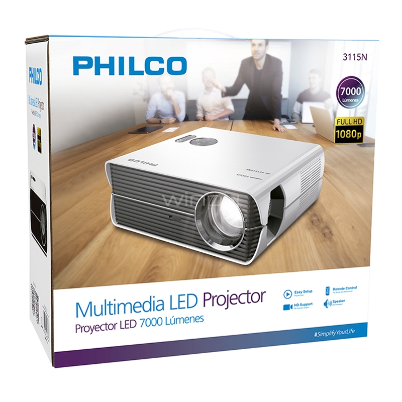 Proyector Philco 3115N de 7.000 Lúmenes (Full HD, 16:9/4:3, HDMI/USB/AV)