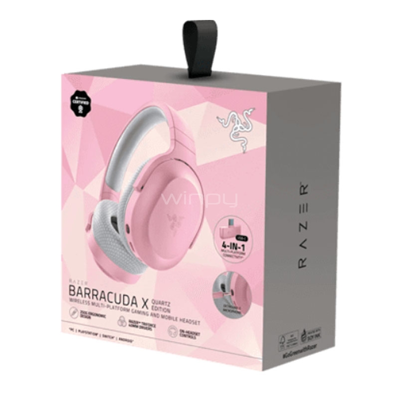 Audífonos Inalámbricos Razer Barracuda X Quartz Edition (Dongle USB-C)