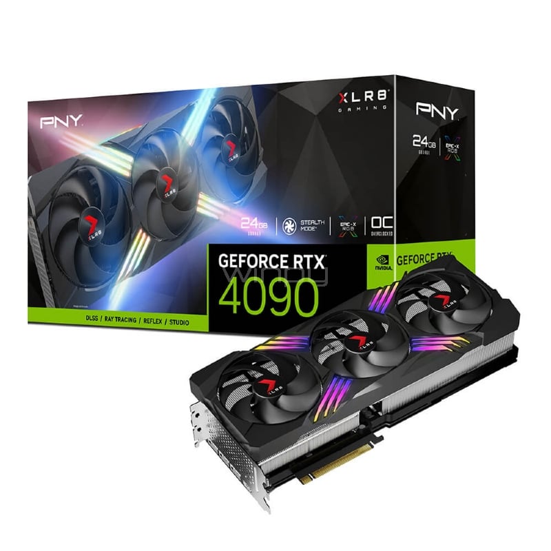 Tarjeta de Video PNY GeForce RTX 4090 OC XLR8 Gaming VERTO EPIC-X RGB de 24GB GDDR6X