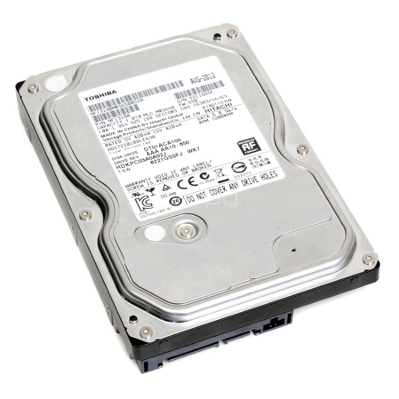 Disco duro Toshiba de 1TB (SATA, 3.5“, 7200rpm, 32MB Cache, Usado)