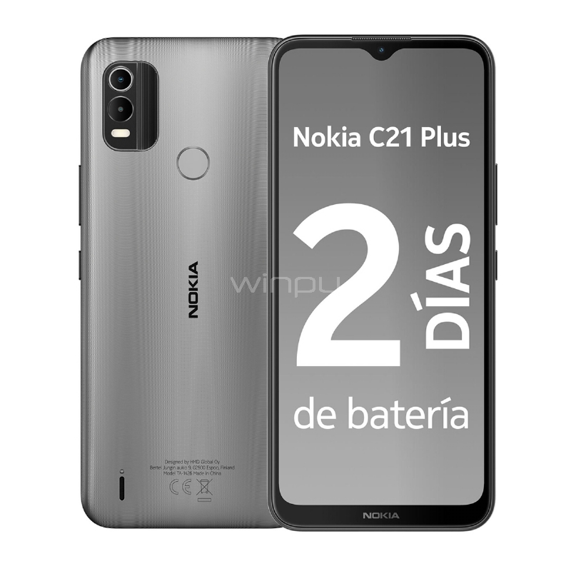 Celular Nokia C21 Plus de 6.5“ (OctaCore, 2GB RAM, 64GB Internos, Gris Cálido)