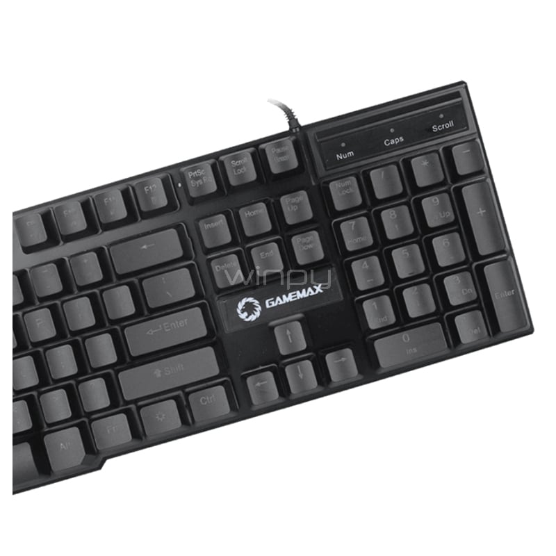 Teclado Gamer GameMax K207 Iluminación LED (Semi-Mecánico, Negro)