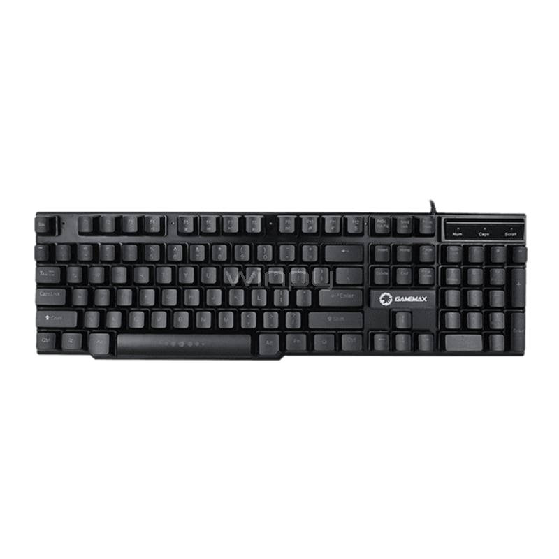 Teclado Gamer GameMax K207 Iluminación LED (Semi-Mecánico, Negro)