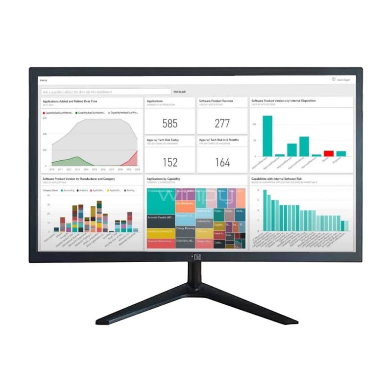 Monitor Clio Wide LED de 19“ (IPS, 1.366x768px, HDMI+VGA, Vesa)