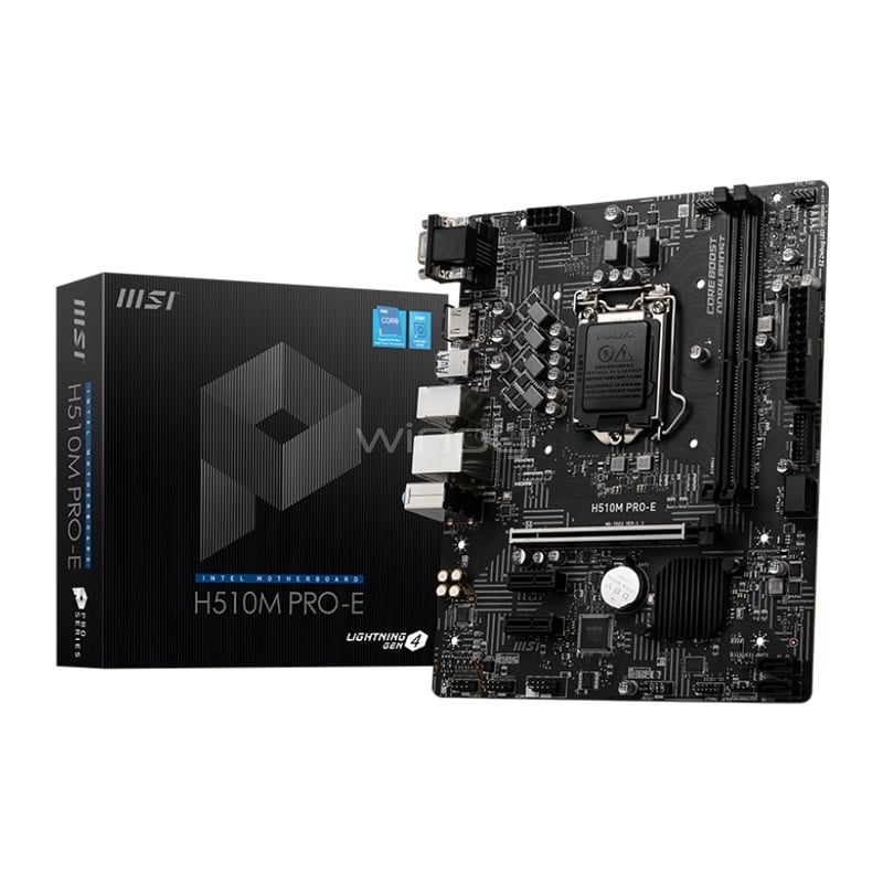 Placa Madre MSI H510M PRO-E (LGA1200, DDR4 x2, PCIe 4.0, MicroATX)