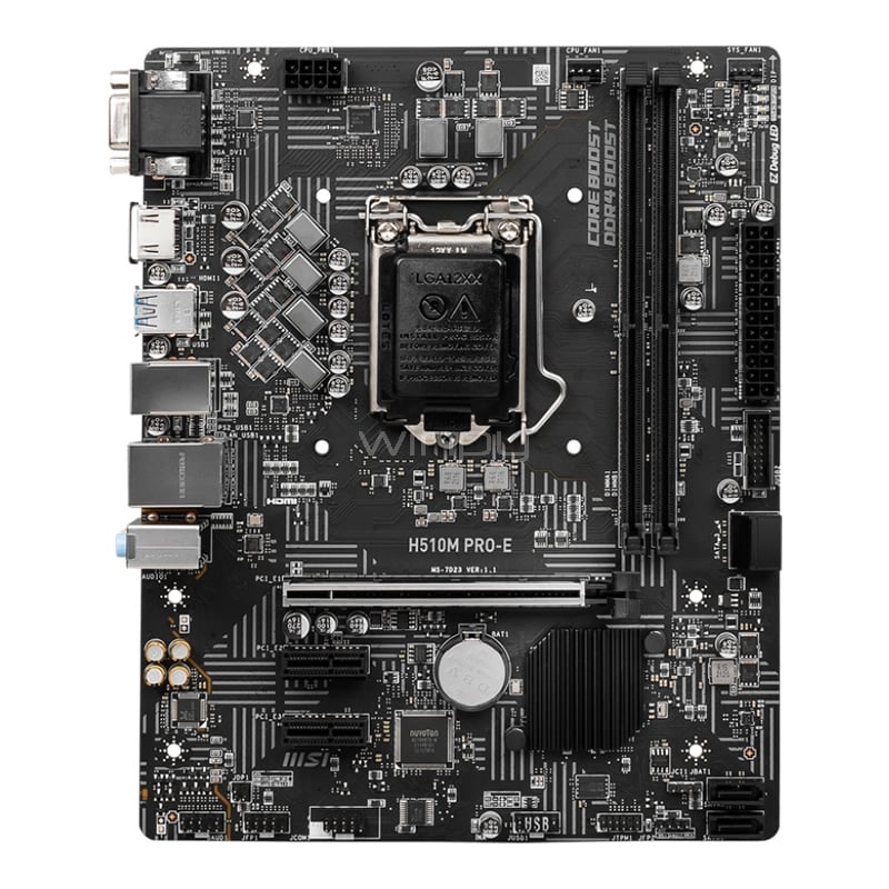 Placa Madre MSI H510M PRO-E (LGA1200, DDR4 x2, PCIe 4.0, MicroATX)