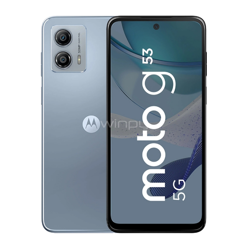 Celular Motorola Moto G53 5G de 6.5“ (OctaCore, 6GB RAM, 128GB Internos, Plata Artica)