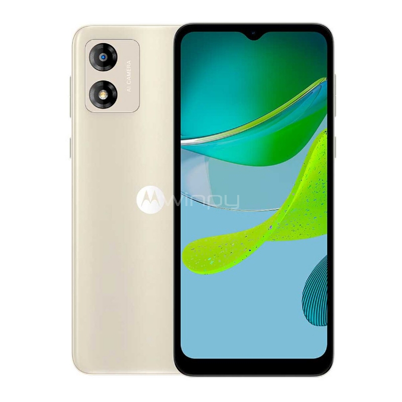 Celular Motorola Moto E13 de 6.5“ (OctaCore, 2GB RAM, 64GB Internos, Blanco Crema)