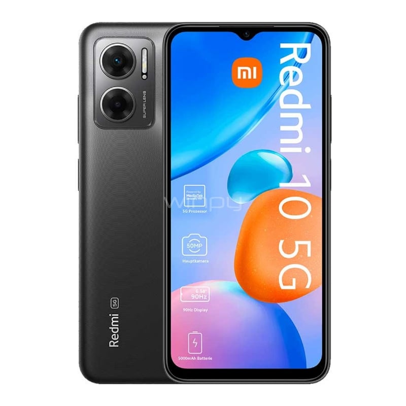 Celular Xiaomi Redmi 10 5G EU de 6.5“ (OctaCore, 4GB RAM, 128GB Internos, Grafito)