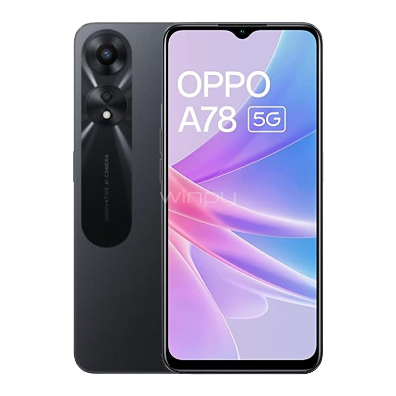 Celular OPPO A78 5G de 6.5“ (Octacore, 4GB RAM, 128GB Internos, Glowing Black)
