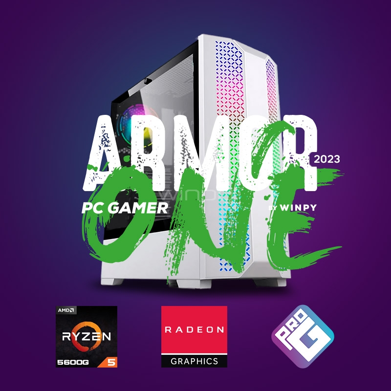 computador gamer armor one white (ryzen 5 5600g, 16gb ddr4, 500gb nvme, freedos)