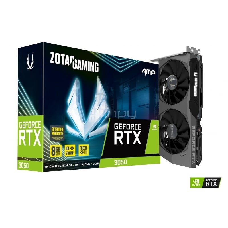 Tarjeta de Video ZOTAC GAMING GeForce RTX 3050 AMP de 8GB GDDR6