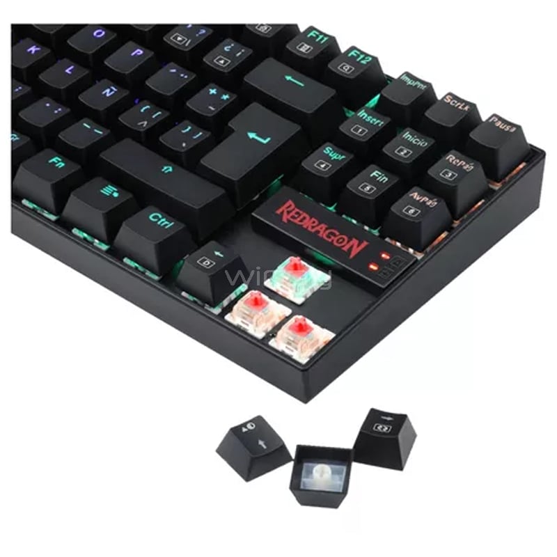 Teclado Mecánico Redragon Kumara K552 Rainbow (Switch Red, RGB, Español, Negro)